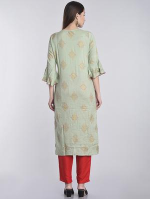 embroidered kurta pant set - 17234349 - Standard Image - 3
