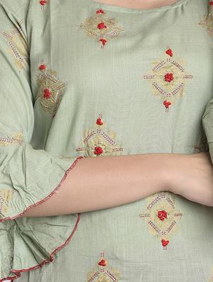 embroidered kurta pant set - 17234349 - Standard Image - 4