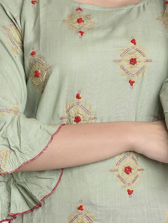 embroidered kurta pant set - 17234349 - Zoom Image - 4