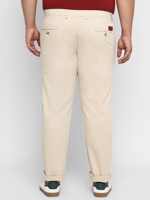 plus size beige solid chinos - 17234416 - Standard Image - 3