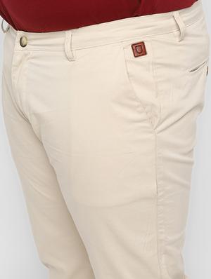 plus size beige solid chinos - 17234416 - Standard Image - 5
