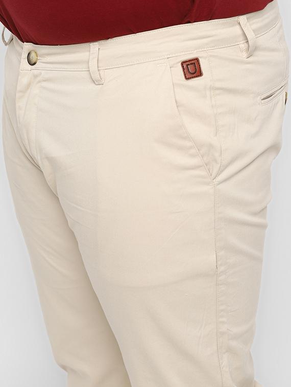 plus size beige solid chinos - 17234416 - Zoom Image - 5