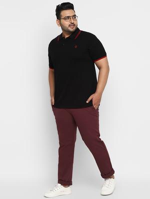 plus size maroon solid chinos - 17234418 - Standard Image - 4