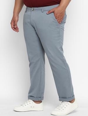 plus size grey solid chinos - 17234419 - Standard Image - 2