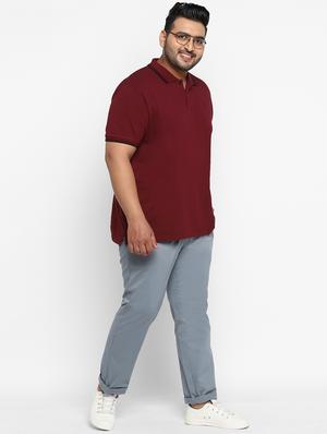plus size grey solid chinos - 17234419 - Standard Image - 4