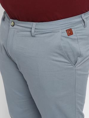 plus size grey solid chinos - 17234419 - Standard Image - 5