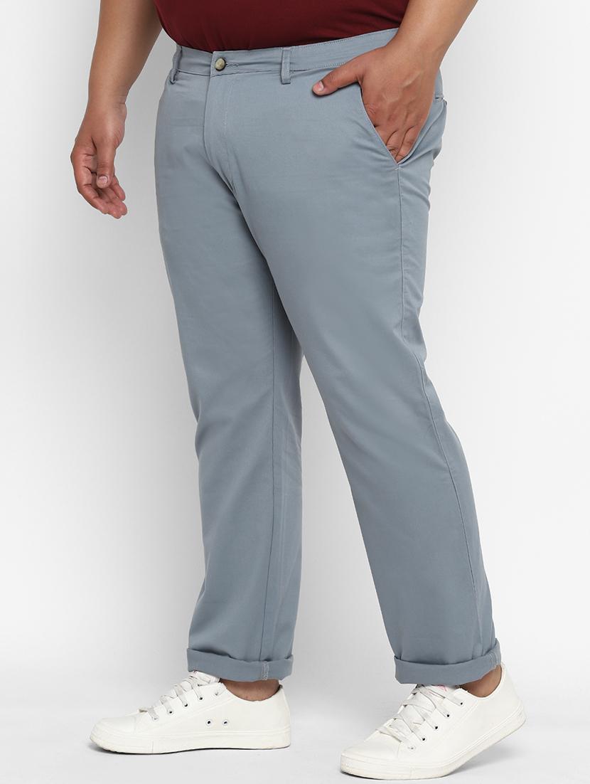 plus size grey solid chinos - 17234419 - Zoom Image - 2