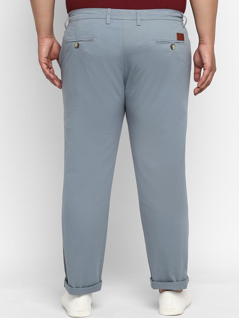 plus size grey solid chinos - 17234419 - Zoom Image - 3