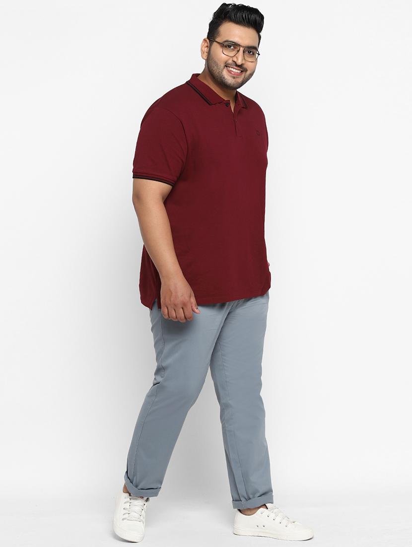 plus size grey solid chinos - 17234419 - Zoom Image - 4