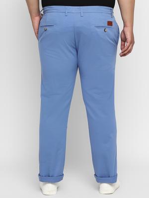 plus size blue solid chinos - 17234420 - Standard Image - 3