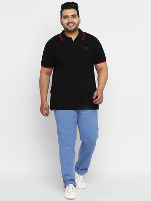 plus size blue solid chinos - 17234420 - Standard Image - 4