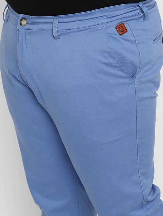 plus size blue solid chinos - 17234420 - Zoom Image - 5
