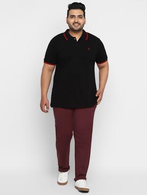 plus size maroon solid chinos - 17234421 - Standard Image - 4