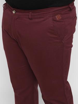 plus size maroon solid chinos - 17234421 - Standard Image - 5