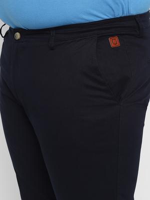 plus size navy blue solid chinos - 17234422 - Standard Image - 5
