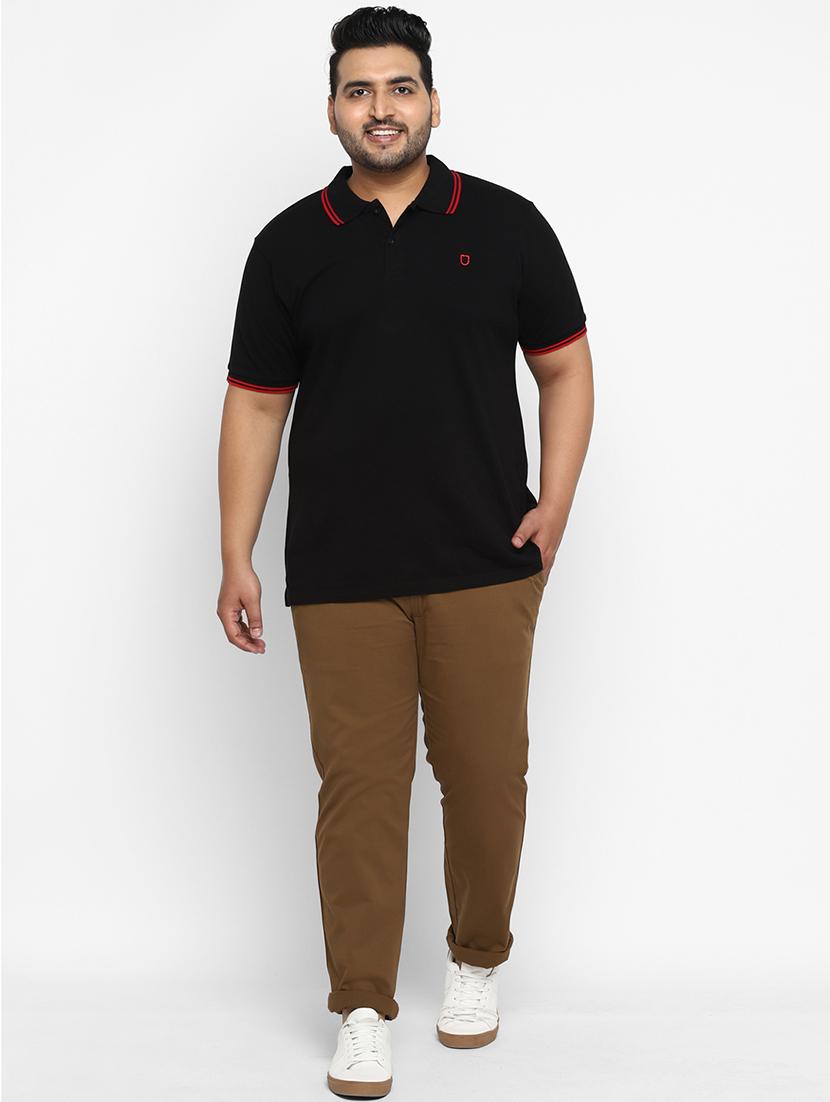 plus size brown solid chinos - 17234423 - Zoom Image - 4