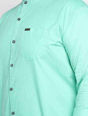 plus size green solid casual shirt - 17234434 - Standard Image - 5