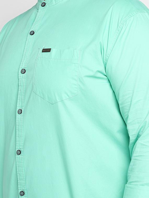 plus size green solid casual shirt - 17234434 - Zoom Image - 5