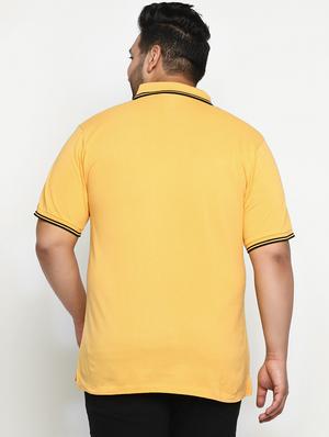 plus size yellow solid polo t-shirt - 17234443 - Standard Image - 3