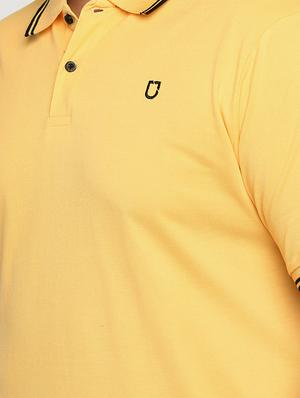 plus size yellow solid polo t-shirt - 17234443 - Standard Image - 5