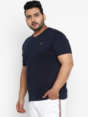 plus size navy blue solid t-shirt - 17234450 - Standard Image - 2