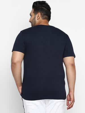 plus size navy blue solid t-shirt - 17234450 - Standard Image - 3