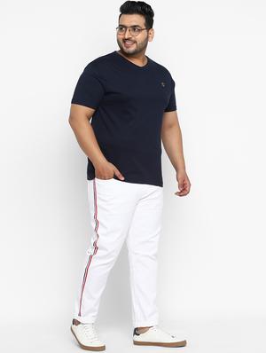 plus size navy blue solid t-shirt - 17234450 - Standard Image - 4
