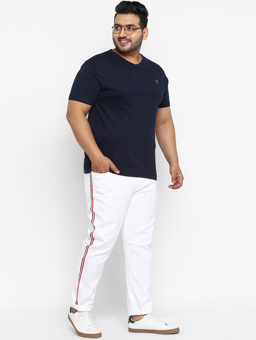 plus size navy blue solid t-shirt - 17234450 - Zoom Image - 4