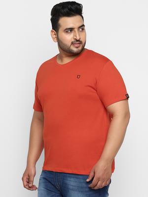 plus size rust solid t-shirt - 17234455 - Standard Image - 2