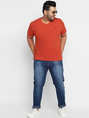 plus size rust solid t-shirt - 17234455 - Standard Image - 4