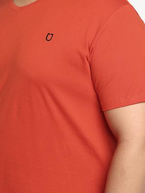 plus size rust solid t-shirt - 17234455 - Standard Image - 5