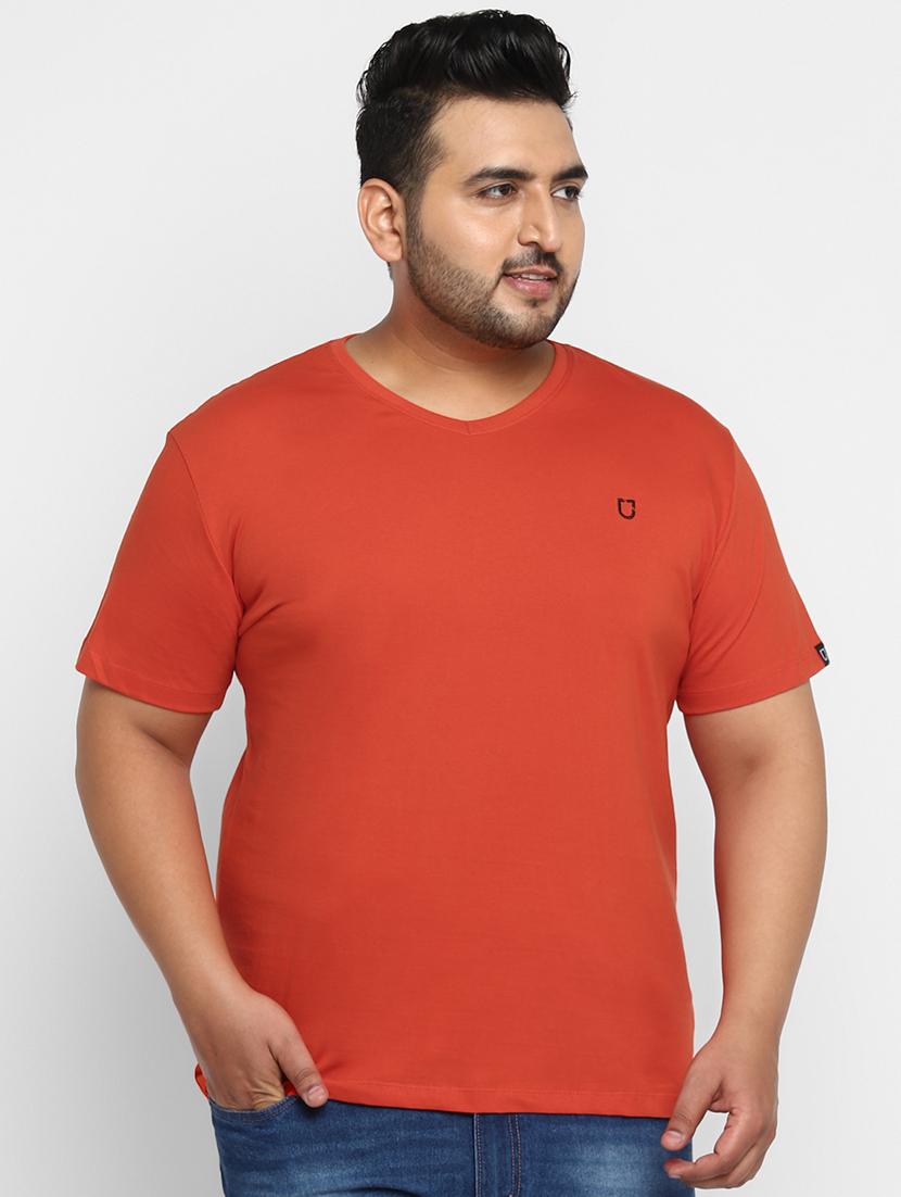 plus size rust solid t-shirt - 17234455 - Zoom Image - 1