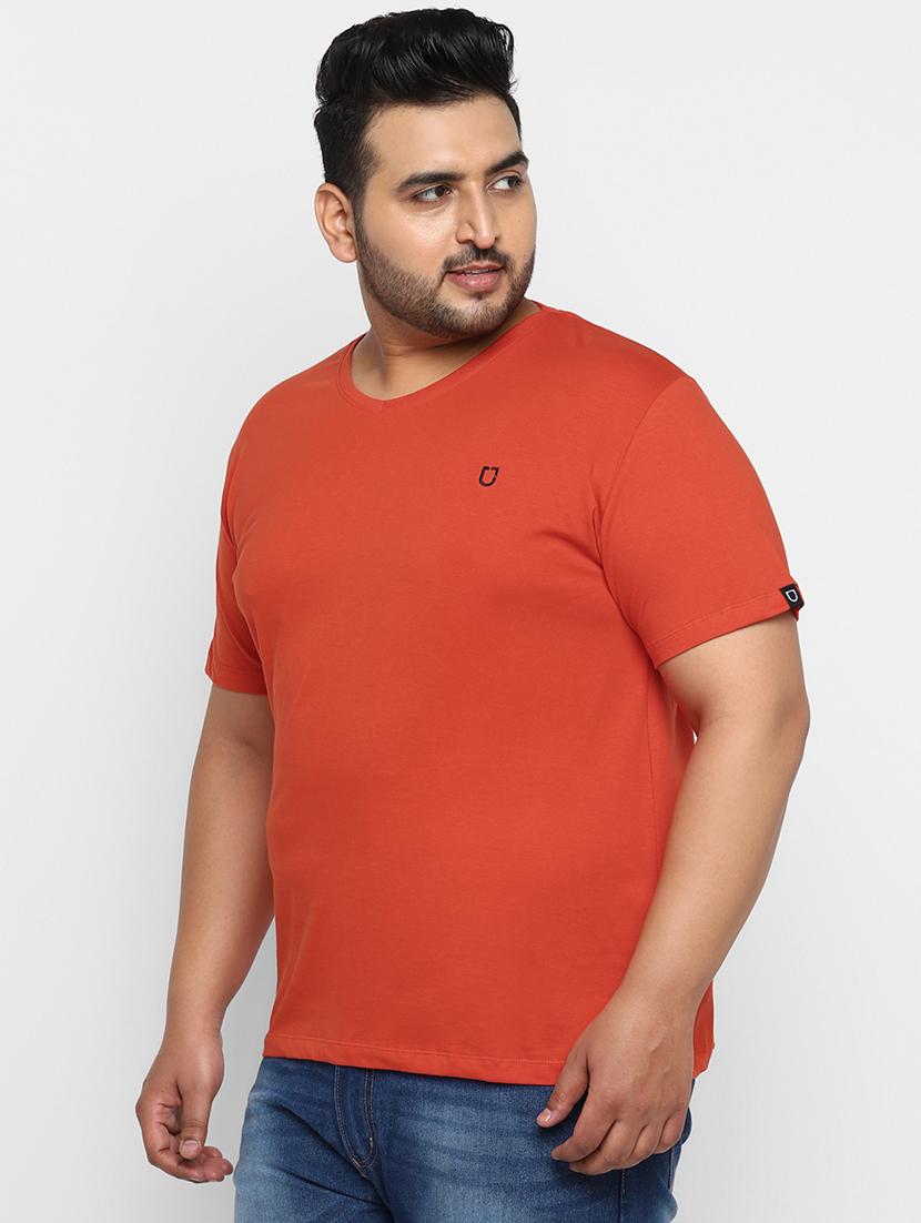 plus size rust solid t-shirt - 17234455 - Zoom Image - 2