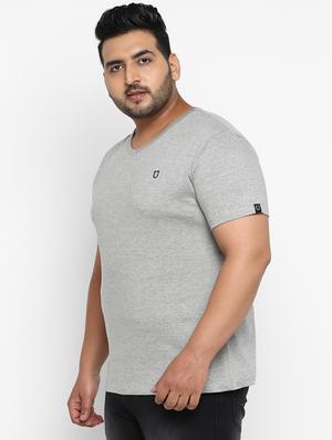plus size grey solid t-shirt - 17234459 - Standard Image - 2