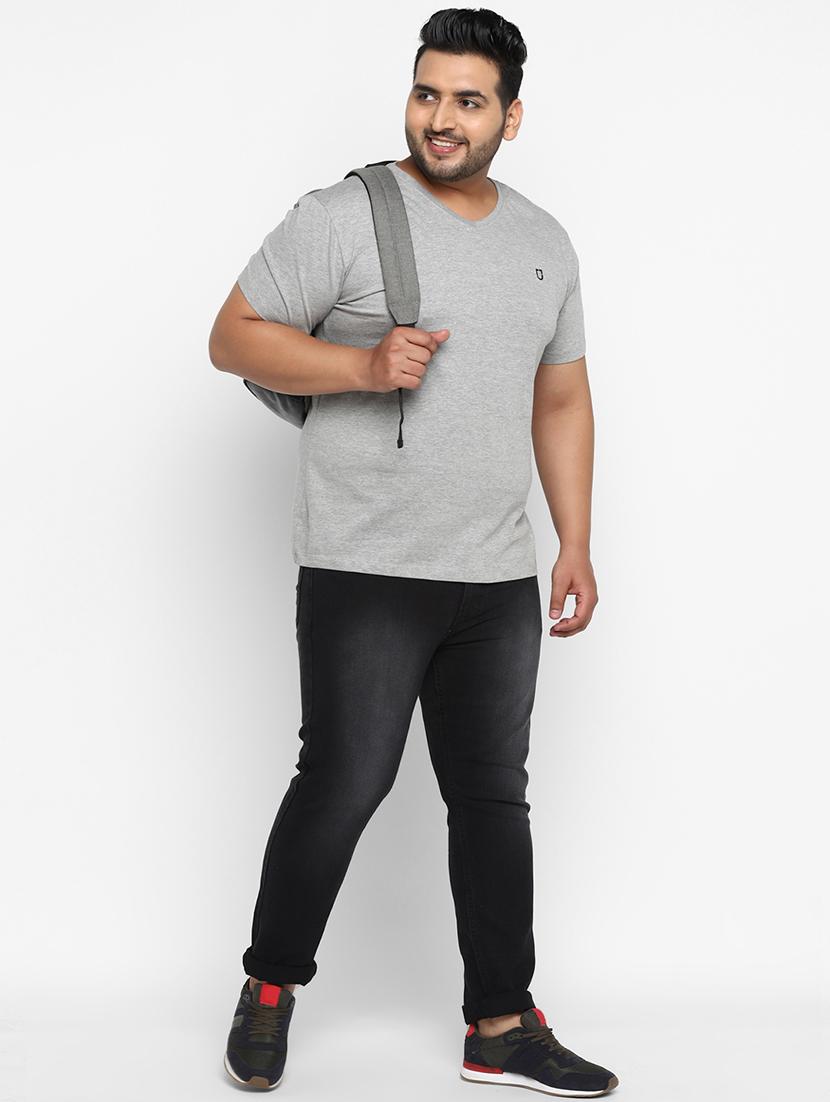 plus size grey solid t-shirt - 17234459 - Zoom Image - 4