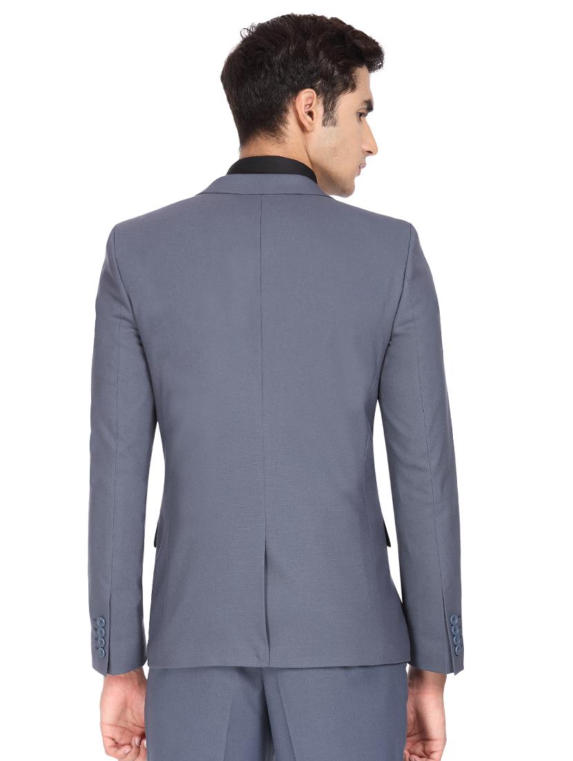 blue solid single breasted casual blazer - 17234619 - Zoom Image - 3