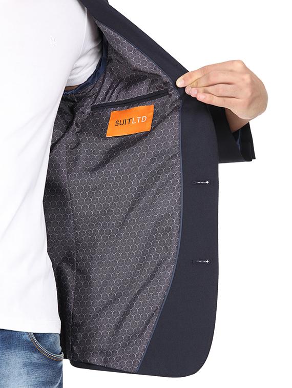 navy blue solid single breasted casual blazer - 17234620 - Zoom Image - 6