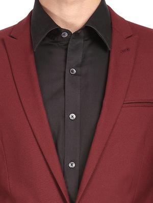 red solid single breasted casual blazer - 17234621 - Standard Image - 5