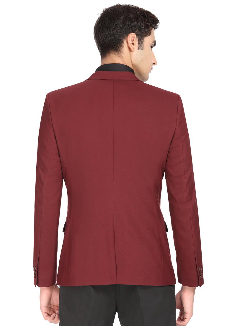 red solid single breasted casual blazer - 17234621 - Zoom Image - 3