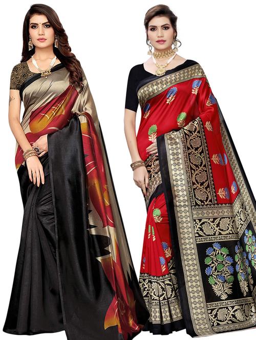 set of 2 combos sarees with blouse - 17234734 - Standard Image - 1