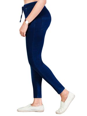 navy blue cotton blend jeggings - 17234752 - Standard Image - 2