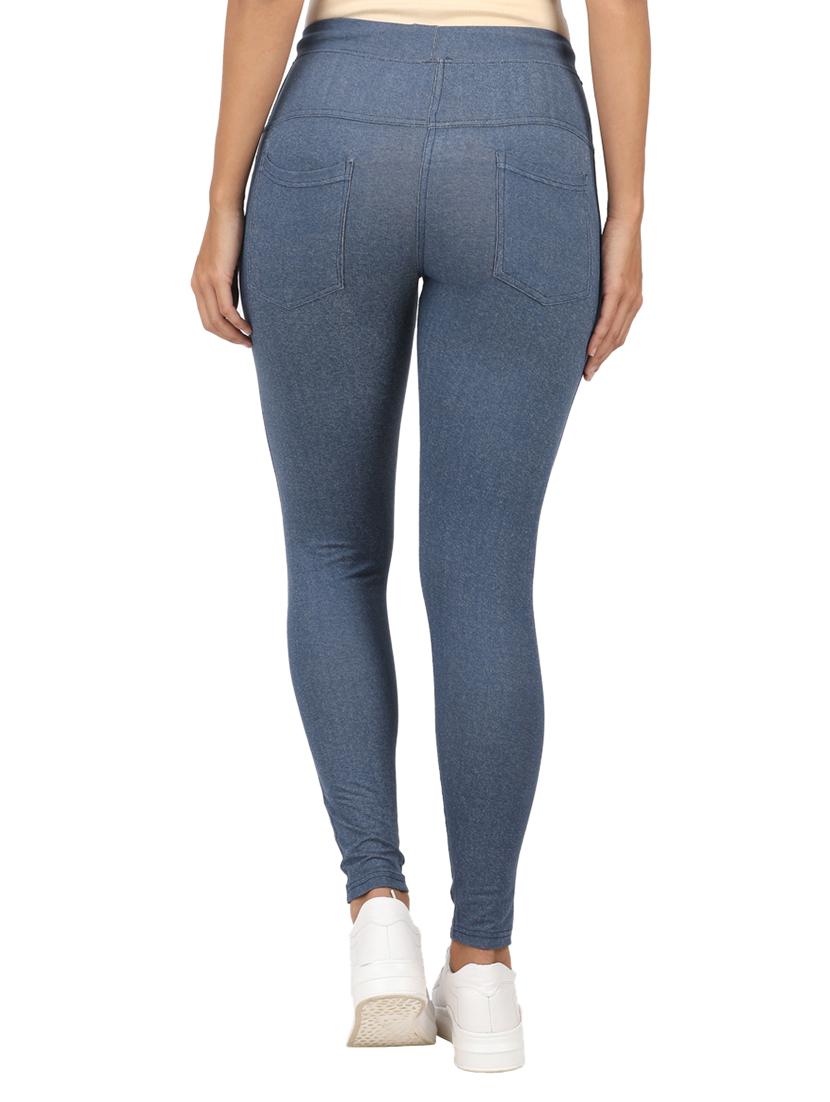 light blue cotton blend jeggings - 17234755 - Zoom Image - 3