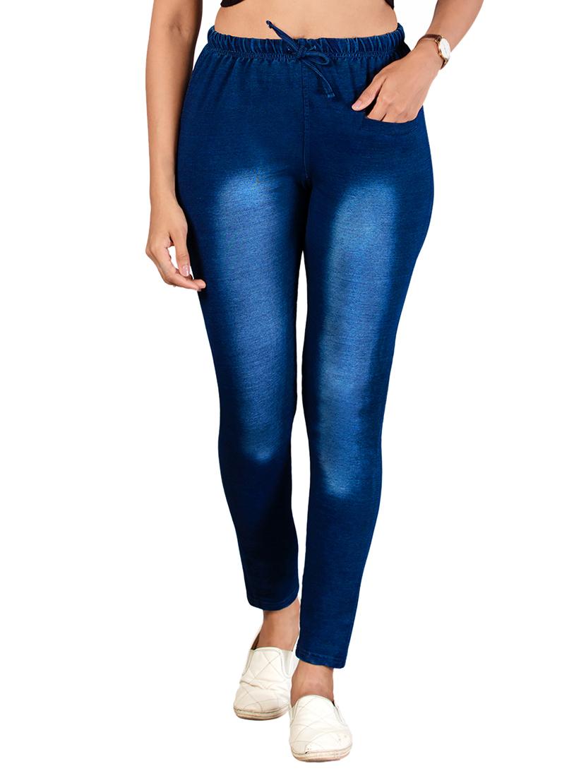 navy blue cotton blend jeggings - 17234756 - Zoom Image - 1