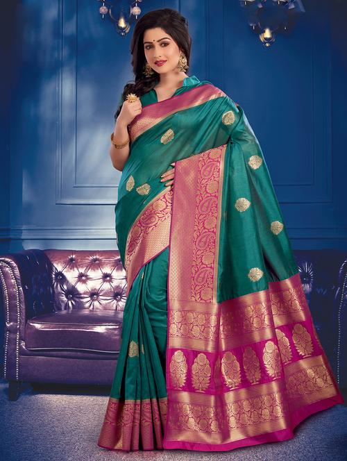 self design woven saree with blouse - 17234840 - Standard Image - 1