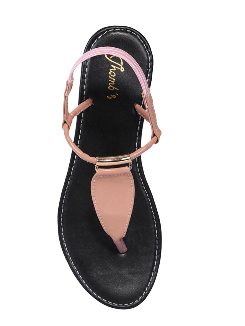 pink t-strap sandals - 17234933 - Zoom Image - 3