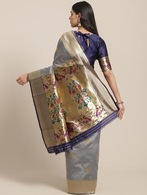 self design banarasi saree with blouse - 17234952 - Standard Image - 2