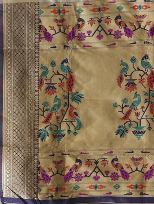 self design banarasi saree with blouse - 17234952 - Standard Image - 3