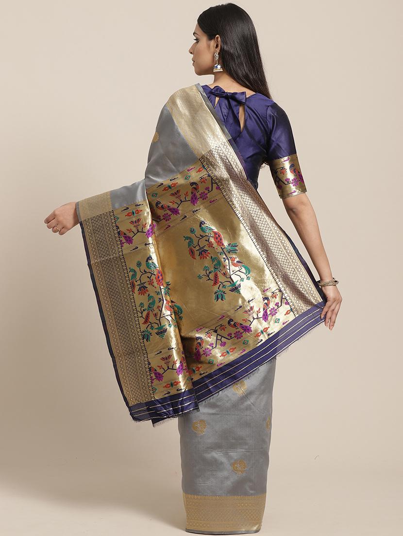 self design banarasi saree with blouse - 17234952 - Zoom Image - 2