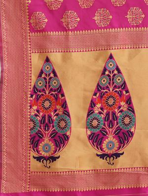 self design banarasi saree with blouse - 17234959 - Standard Image - 3