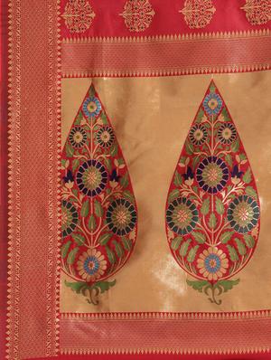 self design banarasi saree with blouse - 17234961 - Standard Image - 3